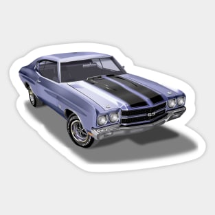 Vintage 1970 Chevrolet Chevelle SS Blue Sticker